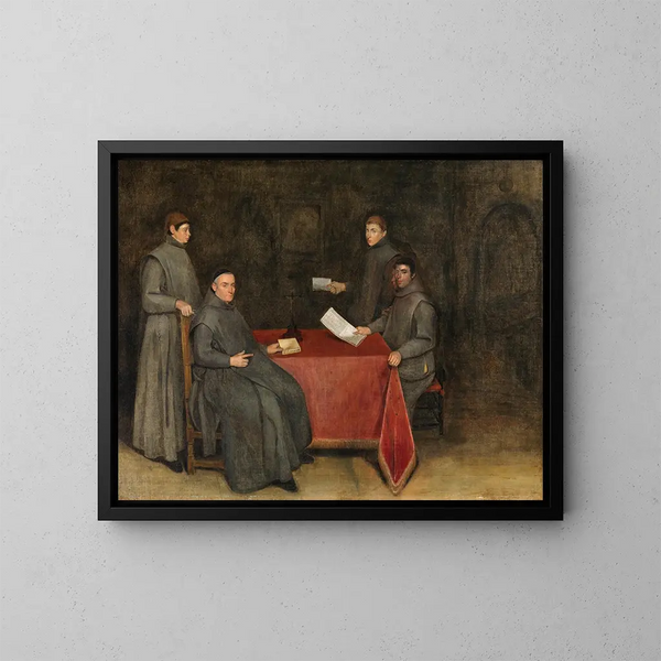 Four Franciscan Monks - Gerard ter Borch — framed artwork on a wall