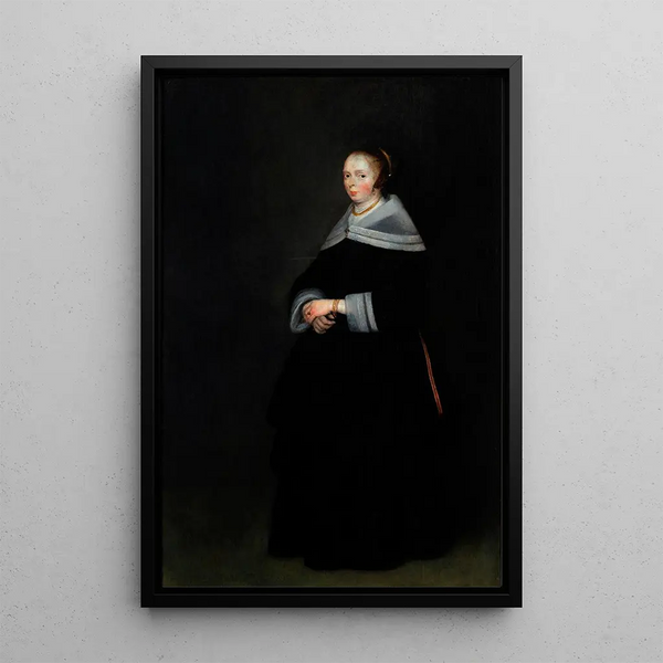 Portrait of a Lady - Gerard ter Borch — framed artwork on a wall