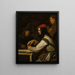 Three men in a tavern, one of them taking tobacco - Gerard ter Borch — framed artwork on a wall