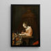 Femme écrivant une lettre - Gerard ter Borch — framed artwork on a wall