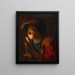 a boy blowing on a glowing ember - Gerard van Honthorst — framed artwork on a wall