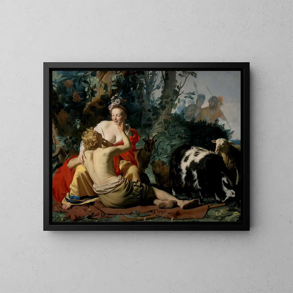 Granida and Daifilo - Gerard van Honthorst — framed artwork on a wall
