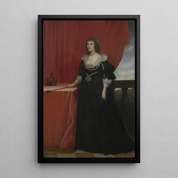 Portrait of Elisabeth Stuart, Queen of Bohemia - Gerard van Honthorst — framed artwork on a wall