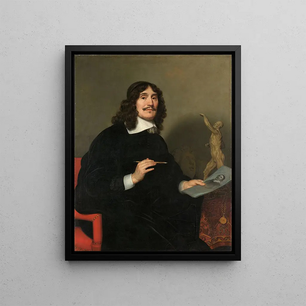 Portrait of an Artist - Gerard van Honthorst — framed artwork on a wall