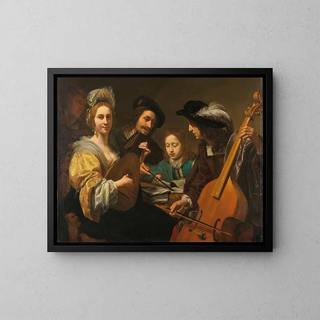 A Musical Company - Gerard van Kuijl — framed artwork on a wall