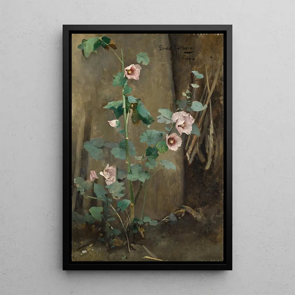 Mauves near a wall - Gerda Tirén — framed artwork on a wall
