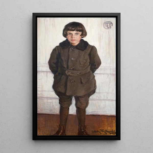 Portrait Painting of Tage Thiel - Gerda Wallander — framed artwork on a wall