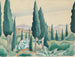 View of a Moroccan landscape with pines in the foreground - Gerda Wegener — artwork view