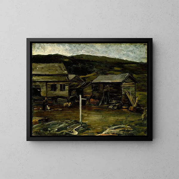 Evening at the Farm - Gerhard Munthe — framed artwork on a wall