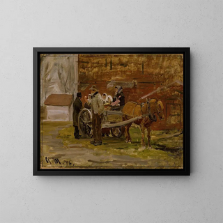 The Apple Cart - Gerhard Munthe — framed artwork on a wall
