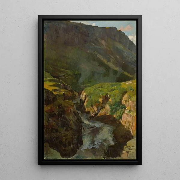 La rivière Driva - Gerhard Munthe — framed artwork on a wall