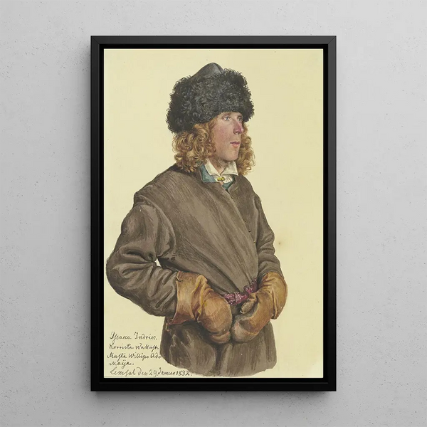 Bust of a Young Russian Peasant - Gerhardt Wilhelm von Reutern — framed artwork on a wall