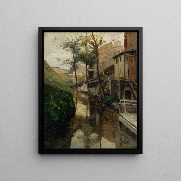 La Bièvre rue Vulpian - Germain Eugène Bonneton — framed artwork on a wall