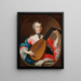 an elegant lady with a lute - German School — framed artwork on a wall