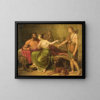 Hippolyte, Phaedra and Theseus - German School — framed artwork on a wall