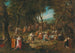 Landscape painting with elegant figures - German school — artwork view