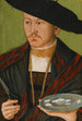 Portrait of a man cutting shells with a fish knife - German School — artwork view