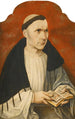 Portrait of an Augustinian canon wearing a black amice - German School — artwork view
