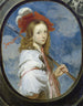Portrait of a Young Girl Dressed as a Shepherdess - German School — artwork view