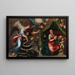 The Annunciation with a Kneeling Donor - German School — framed artwork on a wall