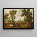 A raid on a village - Gerrit Claesz Bleker — framed artwork on a wall