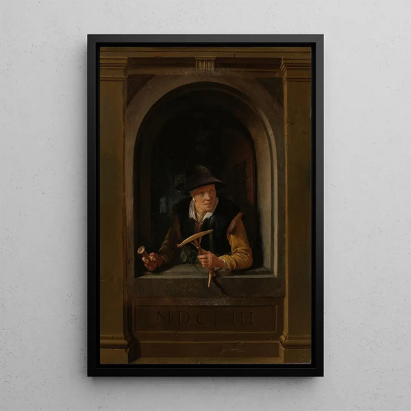 The Fisherman's Wife - Gerrit Dou — framed artwork on a wall