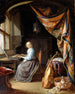 a woman playing the harpsichord - Gerrit Dou — artwork view