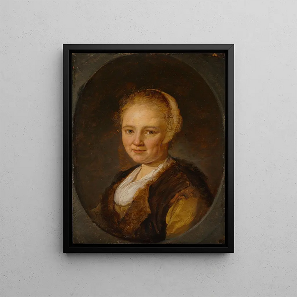A young woman - Gerrit Dou — framed artwork on a wall