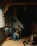 an elderly woman sitting near a window at her spinning wheel eating porridge - Gerrit Dou — artwork view