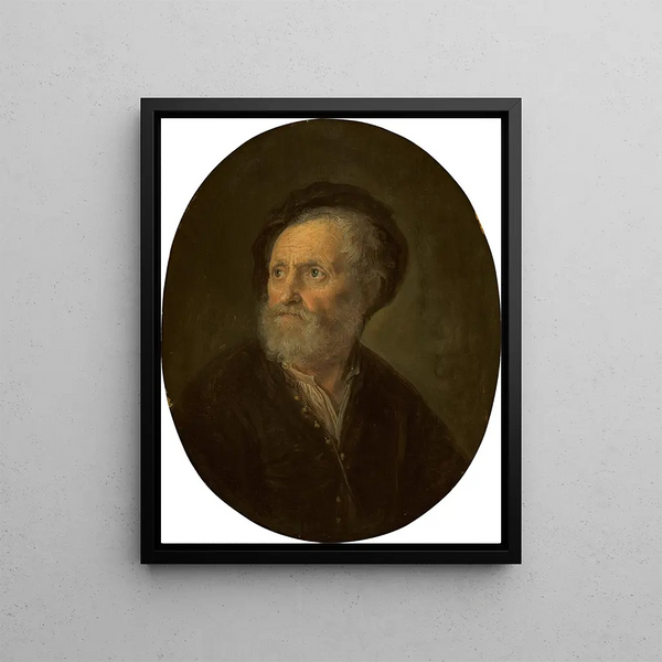 Bust of a bearded man - Gerrit Dou — framed artwork on a wall