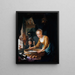 Girl Cutting Onions - Gerrit Dou — framed artwork on a wall
