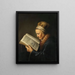 Old woman reading - Gerrit Dou — framed artwork on a wall