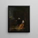 Portrait of a couple in a landscape - Gerrit Dou — framed artwork on a wall