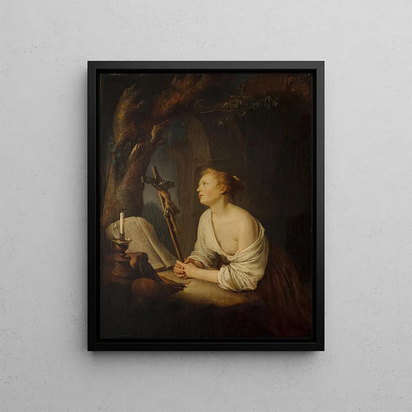 La Madeleine pénitente - Gerrit Dou — framed artwork on a wall