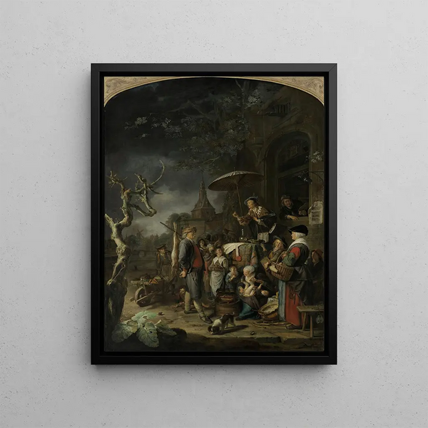 The Charlatan - Gerrit Dou — framed artwork on a wall