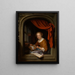 The lacemaker - Gerrit Dou — framed artwork on a wall