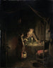 a woman tidying up the dinner table - Gerrit Dou — artwork view