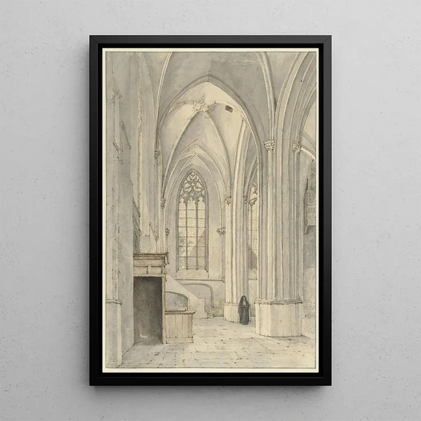 Interior of the Rhenen Church - Gerrit Lamberts — framed artwork on a wall