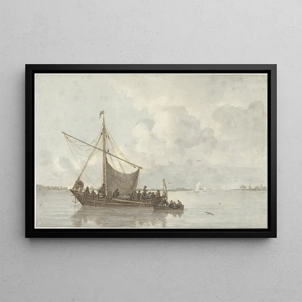 View of the River - Gerrit Lamberts — framed artwork on a wall