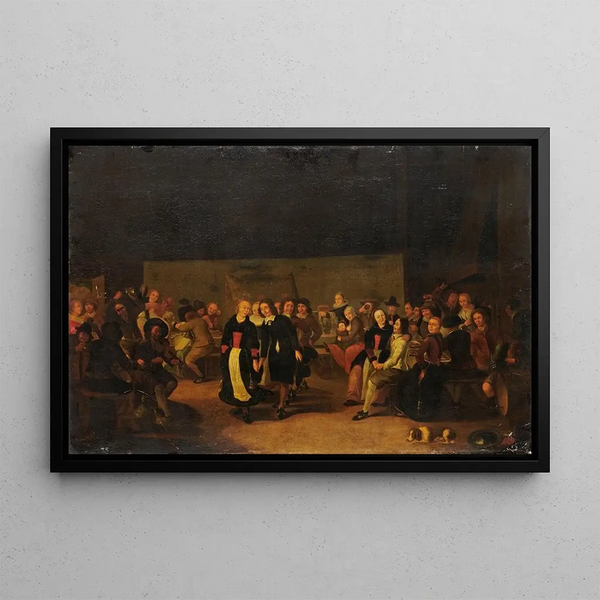 Wedding Feast - Gerrit Lundens — framed artwork on a wall