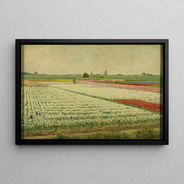 Tulip Field Painting - Gerrit Willem Dijsselhof — framed artwork on a wall