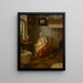 Interior painting with a mother breastfeeding - Gerrit Zegelaar — framed artwork on a wall