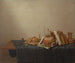 a Vanitas with books, a skull, a candle, and various objects on a table - Gerrit van Vucht — artwork view