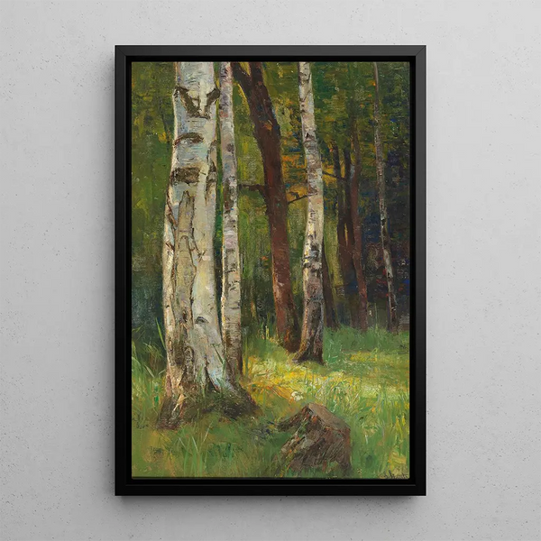 A birch forest - Gertrud Staats — framed artwork on a wall