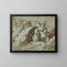 Landscape painting with a natural arch - Gherardo Cibo — framed artwork on a wall