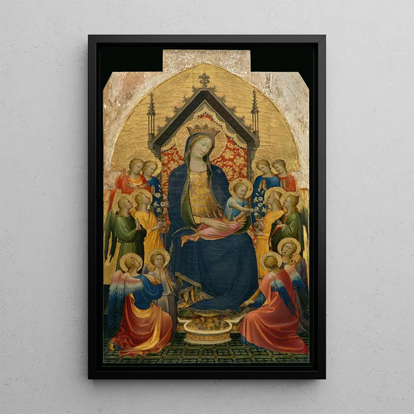 Virgin and Child with Musicians Angels - Gherardo Starnina — framed artwork on a wall