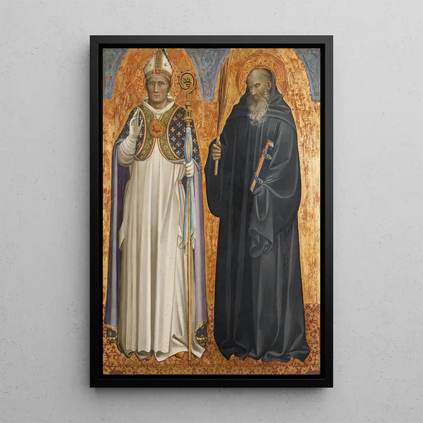 Saint Benoît et l'évêque Donatus - Gherardo Starnina — framed artwork on a wall
