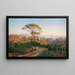 Panorama of Naples with Capodimonte and Mount Vesuvius in the distance - Giacinto Gigante — framed artwork on a wall