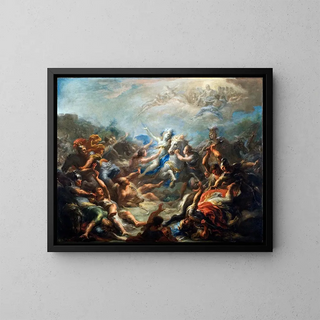 Camille in War after the Aeneid by Virgil - Giacomo Del Po — framed artwork on a wall