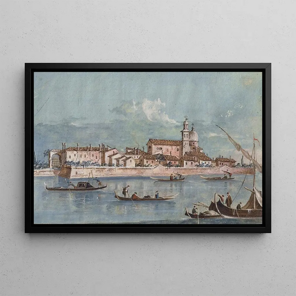 L'île de la Certosa - Giacomo Guardi — framed artwork on a wall